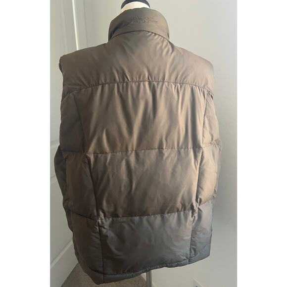 Eddie Bauer Premium Brown Goose Down Puffer Vest Full Zip Pockets Adult XL Tall - Picture 6 of 16
